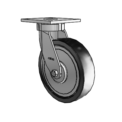 6 Series Kingpinless Casters Top Plate Swivel Caster with 8 x 2 Polyolefin Wheel
