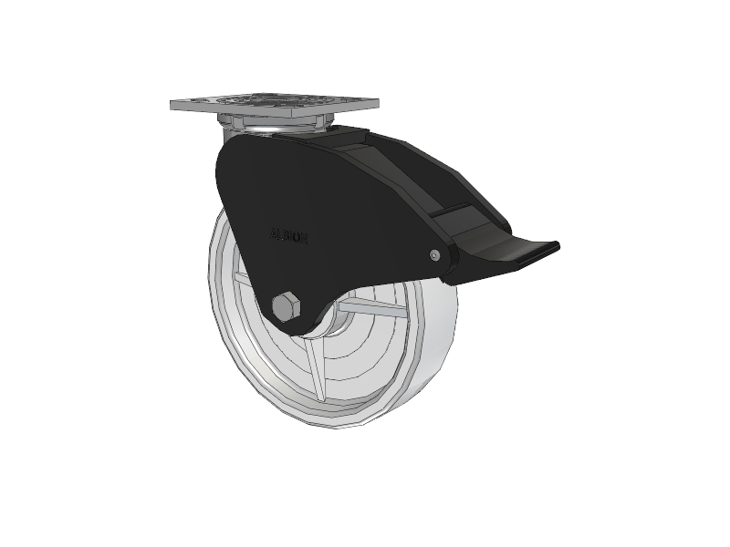 16 Series Top Plate Swivel Caster with 8 x 2 White Nylon NW - White Nylon Wheel and Total Lock Brake
