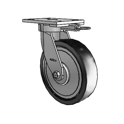 6 Series Kingpinless Casters Top Plate Swivel Caster with 8 x 2 Polyolefin Wheel