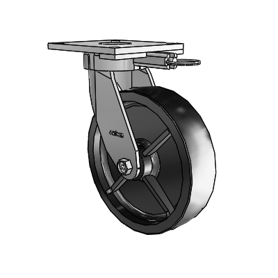 6 Series Kingpinless Casters Top Plate Swivel Caster with 8 x 2 Polyolefin Wheel