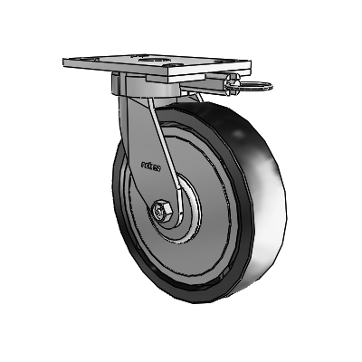 6 Series Kingpinless Casters Top Plate Swivel Caster with 8 x 2 Polyolefin Wheel
