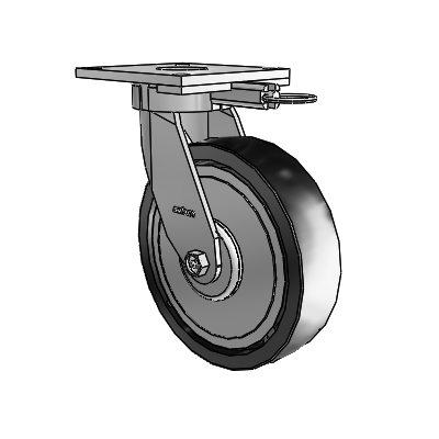 6 Series Kingpinless Casters Top Plate Swivel Caster with 8 x 2 Polyolefin Wheel
