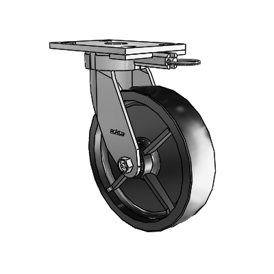6 Series Kingpinless Casters Top Plate Swivel Caster with 8 x 2 Polyolefin Wheel