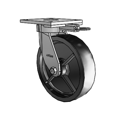 6 Series Kingpinless Casters Top Plate Swivel Caster with 8 x 2 Polyolefin Wheel