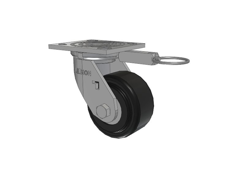 16 Series Top Plate Swivel Caster with 4 x 2 Black Polymer NX - Trionix High Impact Polymer Wheel