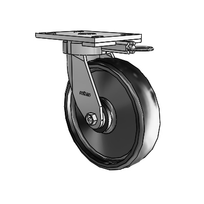 6 Series Kingpinless Casters Top Plate Swivel Caster with 8 x 2 Endura Solid Elastomer Wheel