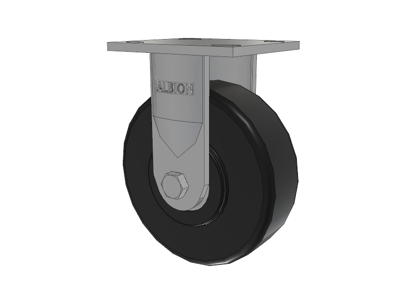 16 Series Top Plate Rigid Caster with 6 x 2 Black Polymer NX - Trionix High Impact Polymer Wheel