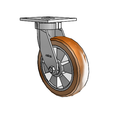 6 Series Kingpinless Casters Top Plate Swivel Caster with 8 x 2 Triumph (Crown/Brown) Wheel