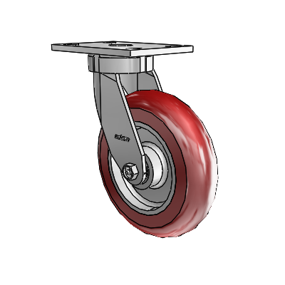 6 Series Kingpinless Casters Top Plate Swivel Caster with 8 x 2 CG Max Maroon Wheel