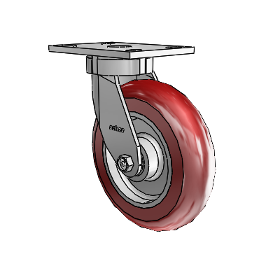 6 Series Kingpinless Casters Top Plate Swivel Caster with 8 x 2 CG Max Maroon Wheel