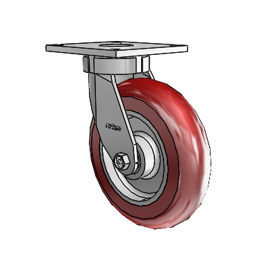 6 Series Kingpinless Casters Top Plate Swivel Caster with 8 x 2 CG Max Maroon Wheel