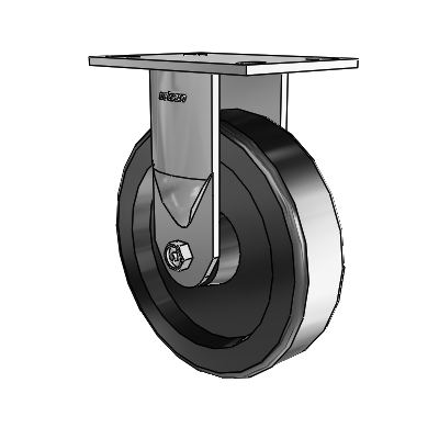 6 Series Casters Top Plate Rigid Zinc Caster with 8 x 2 Black Phenolic Wheel