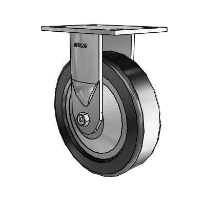 6 Series Casters Top Plate Rigid Zinc Caster with 8 x 2 Black Phenolic Wheel