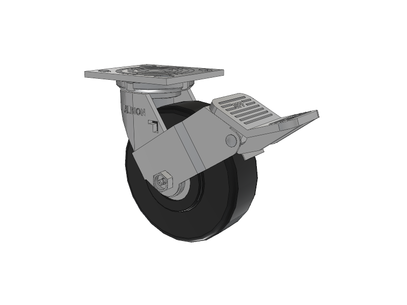 16 Series Top Plate Swivel Caster with 6 x 2 Black Polymer NX - Trionix High Impact Polymer Wheel and Face Brake