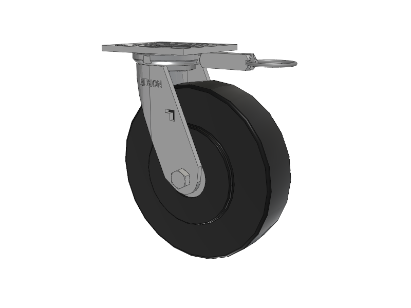 16 Series Top Plate Swivel Caster with 8 x 2 Black Polymer NX - Trionix High Impact Polymer Wheel