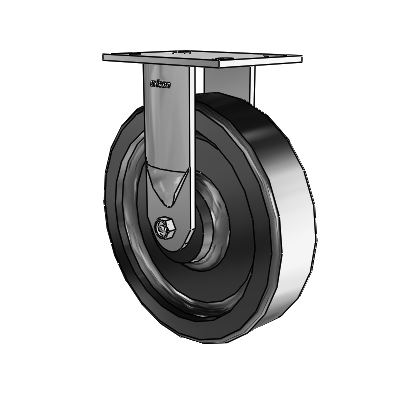 6 Series Casters Top Plate Rigid Zinc Caster with 10 x 2.5 Black Phenolic Wheel