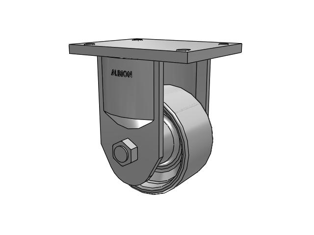 600 Series Top Plate Rigid Caster with 6 x 3 Grey Enamel CA - Cast Iron Wheel