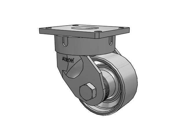 600 Series Top Plate Swivel Caster with 6 x 3 Grey Enamel CA - Cast Iron Wheel