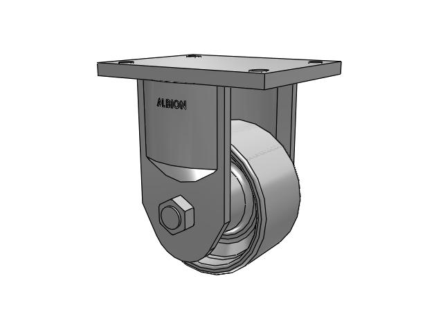 600 Series Top Plate Rigid Caster with 6 x 3 Grey Enamel CA - Cast Iron Wheel