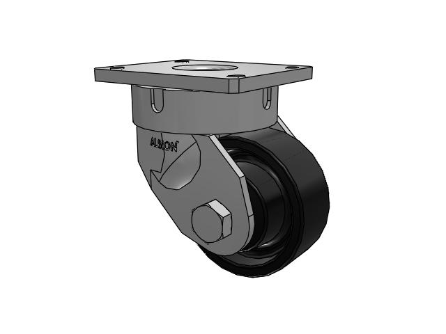 600 Series Top Plate Swivel Caster with 6 x 2.5 Black Paint FM - Ductile Iron Flat Tread Wheel