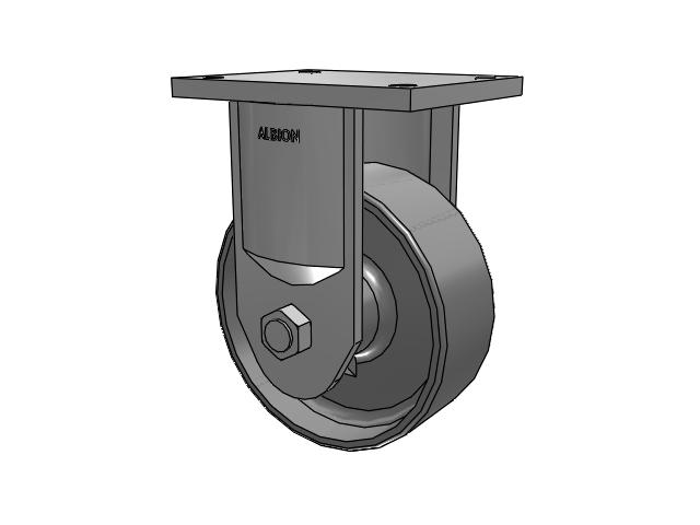 600 Series Top Plate Rigid Caster with 8 x 3 Clear Coat Enamel FS - Drop-Forged Steel Wheel