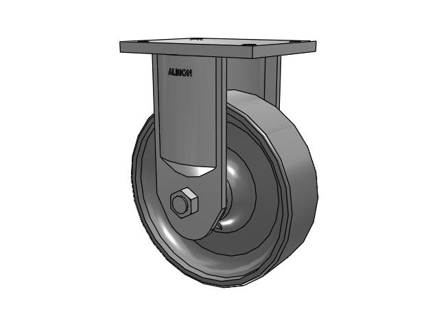 600 Series Top Plate Rigid Caster with 10 x 3 Clear Coat Enamel FS - Drop-Forged Steel Wheel