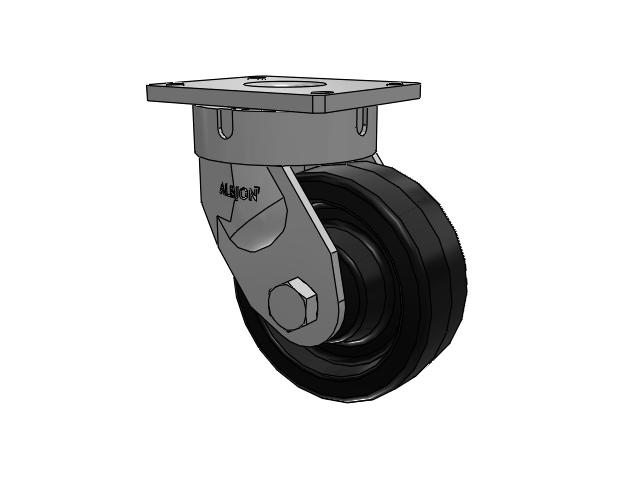 600 Series Top Plate Swivel Caster with 8 x 3 Black Phenolic Resin TM - Phenolic Wheel