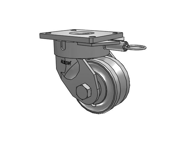 600 Series Top Plate Swivel Caster with 6 x 3 Clear Coat Enamel VF - Drop-Forged Steel V-Groove Wheel