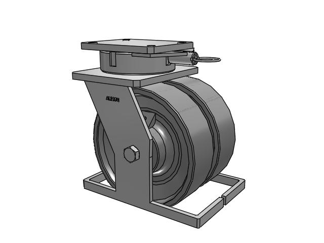615 Series Top Plate Swivel Caster with 10 x 3 Clear coat enamel FH - Drop-Forged Steel (Large Bore) Wheel