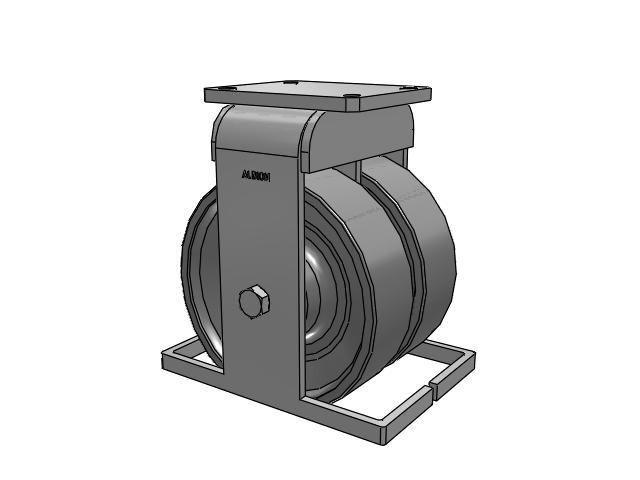 615 Series Top Plate Rigid Caster with 10 x 3 Clear coat enamel FH - Drop-Forged Steel (Large Bore) Wheel