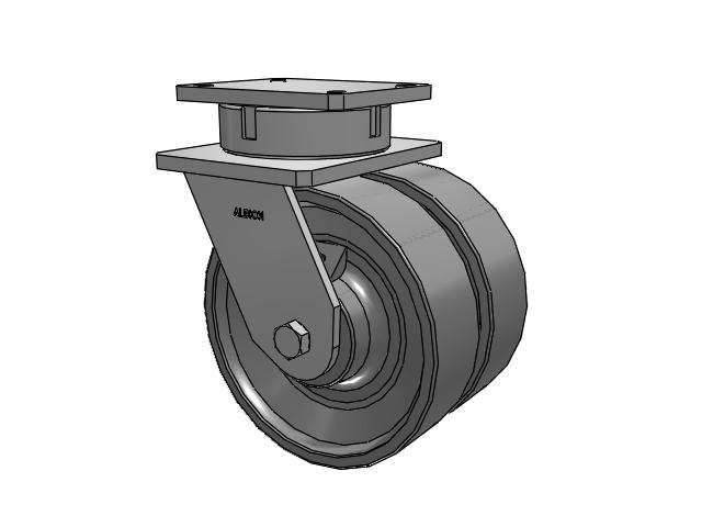 615 Series Top Plate Swivel Caster with 10 x 3 Clear coat enamel FH - Drop-Forged Steel (Large Bore) Wheel