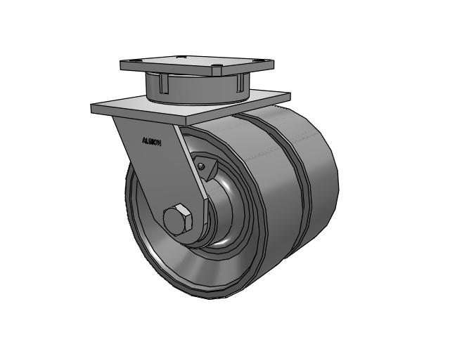 615 Series Top Plate Swivel Caster with 10 x 4 Clear coat enamel FH - Drop-Forged Steel (Large Bore) Wheel