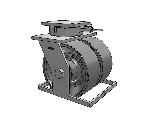 615 Series Top Plate Swivel Caster with 10 x 4 Clear coat enamel FH - Drop-Forged Steel (Large Bore) Wheel