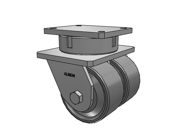 615 Series Top Plate Swivel Caster with 6 x 3 Clear coat enamel FS - Drop-Forged Steel Wheel