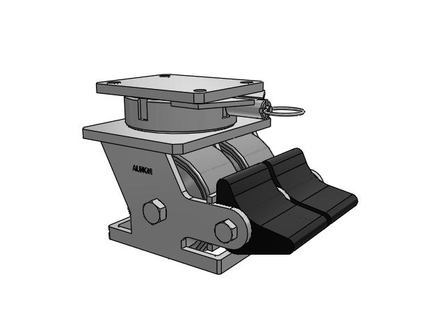 615 Series Top Plate Swivel Caster with 6 x 3 Clear coat enamel FS - Drop-Forged Steel Wheel and Poly Lock Integrated Brake