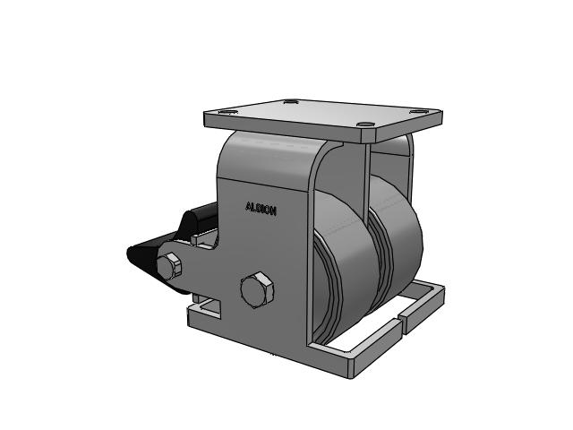615 Series Top Plate Rigid Caster with 6 x 3 Clear coat enamel FS - Drop-Forged Steel Wheel and Poly Lock Integrated Brake