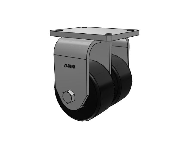 615 Series Top Plate Rigid Caster with 6 x 3 Black NX - Trionix High Impact Polymer Wheel
