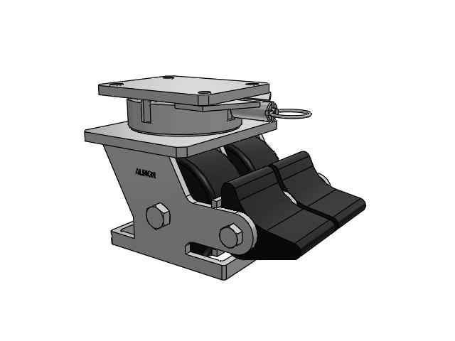 615 Series Top Plate Swivel Caster with 6 x 3 Black NX - Trionix High Impact Polymer Wheel and Poly Lock Integrated Brake