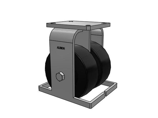615 Series Top Plate Rigid Caster with 8 x 3 Black NX - Trionix High Impact Polymer Wheel