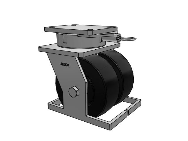 615 Series Top Plate Swivel Caster with 8 x 3 Black NX - Trionix High Impact Polymer Wheel