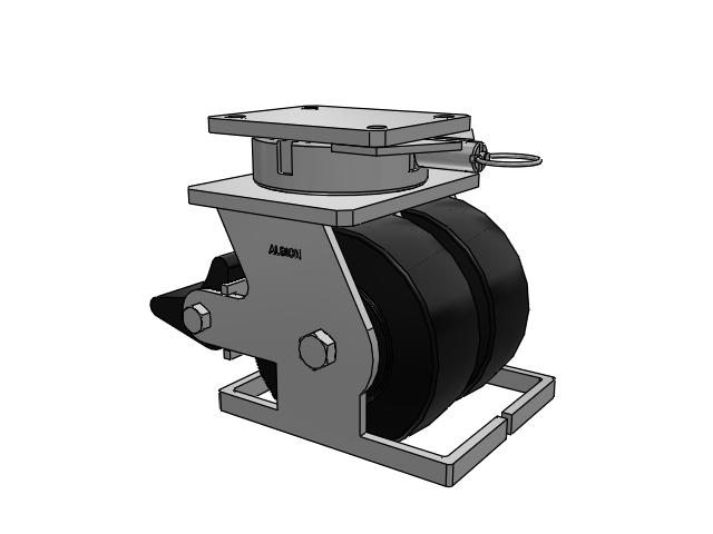 615 Series Top Plate Swivel Caster with 8 x 3 Black NX - Trionix High Impact Polymer Wheel and Poly Lock Integrated Brake