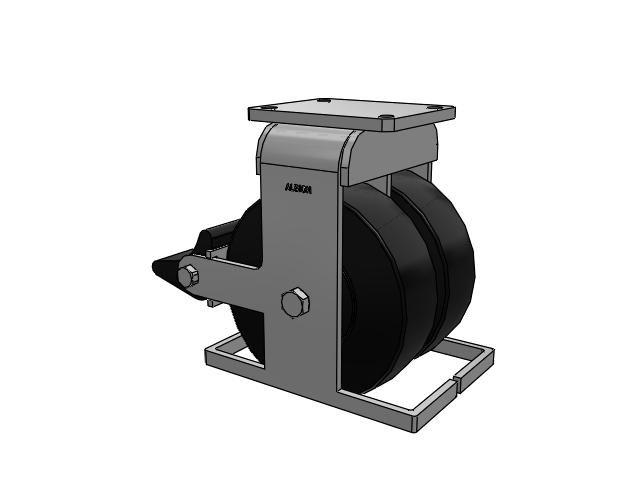 615 Series Top Plate Rigid Caster with 10 x 3 Black NX - Trionix High Impact Polymer Wheel and Poly Lock Integrated Brake