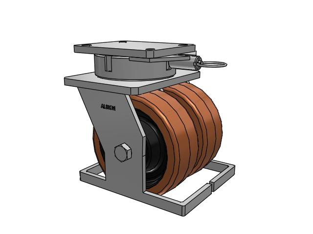 615 Series Top Plate Swivel Caster with 8 x 3 Brown TL - Phenolic (Laminated) Wheel