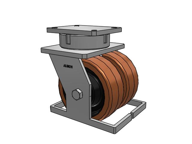 615 Series Top Plate Swivel Caster with 8 x 3 Brown TL - Phenolic (Laminated) Wheel