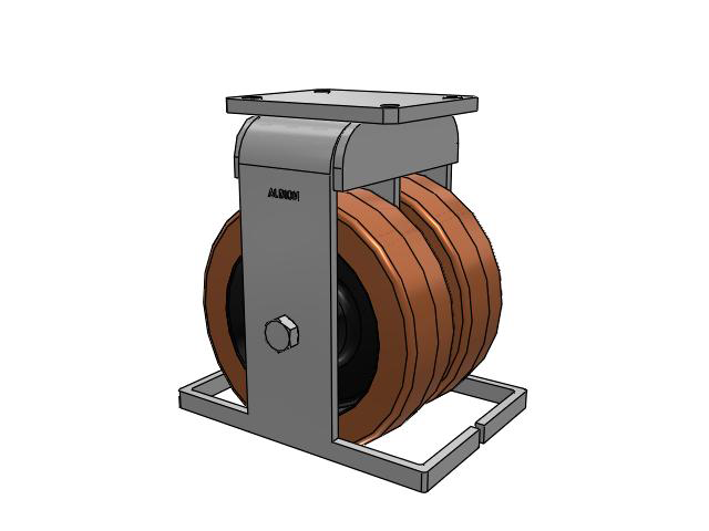 615 Series Top Plate Rigid Caster with 10 x 3 Brown TL - Phenolic (Laminated) Wheel