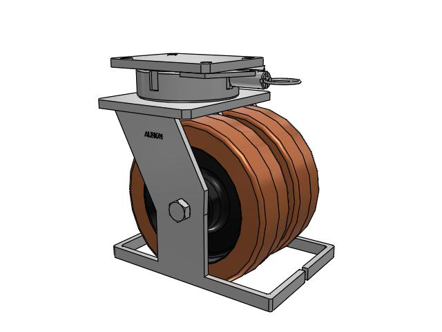615 Series Top Plate Swivel Caster with 10 x 3 Brown TL - Phenolic (Laminated) Wheel