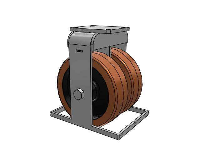 615 Series Top Plate Rigid Caster with 12 x 3.5 Brown TL - Phenolic (Laminated) Wheel