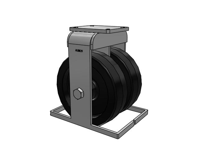 615 Series Top Plate Rigid Caster with 12 x 3.5 Black TM - Phenolic Wheel