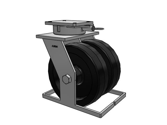 615 Series Top Plate Swivel Caster with 12 x 3.5 Black TM - Phenolic Wheel