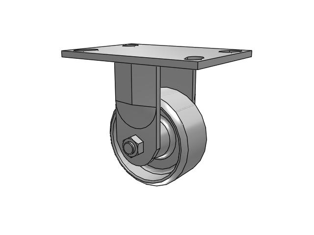 62 Series Top Plate Rigid Caster with 4 x 2 Grey Enamel CA - Cast Iron Wheel